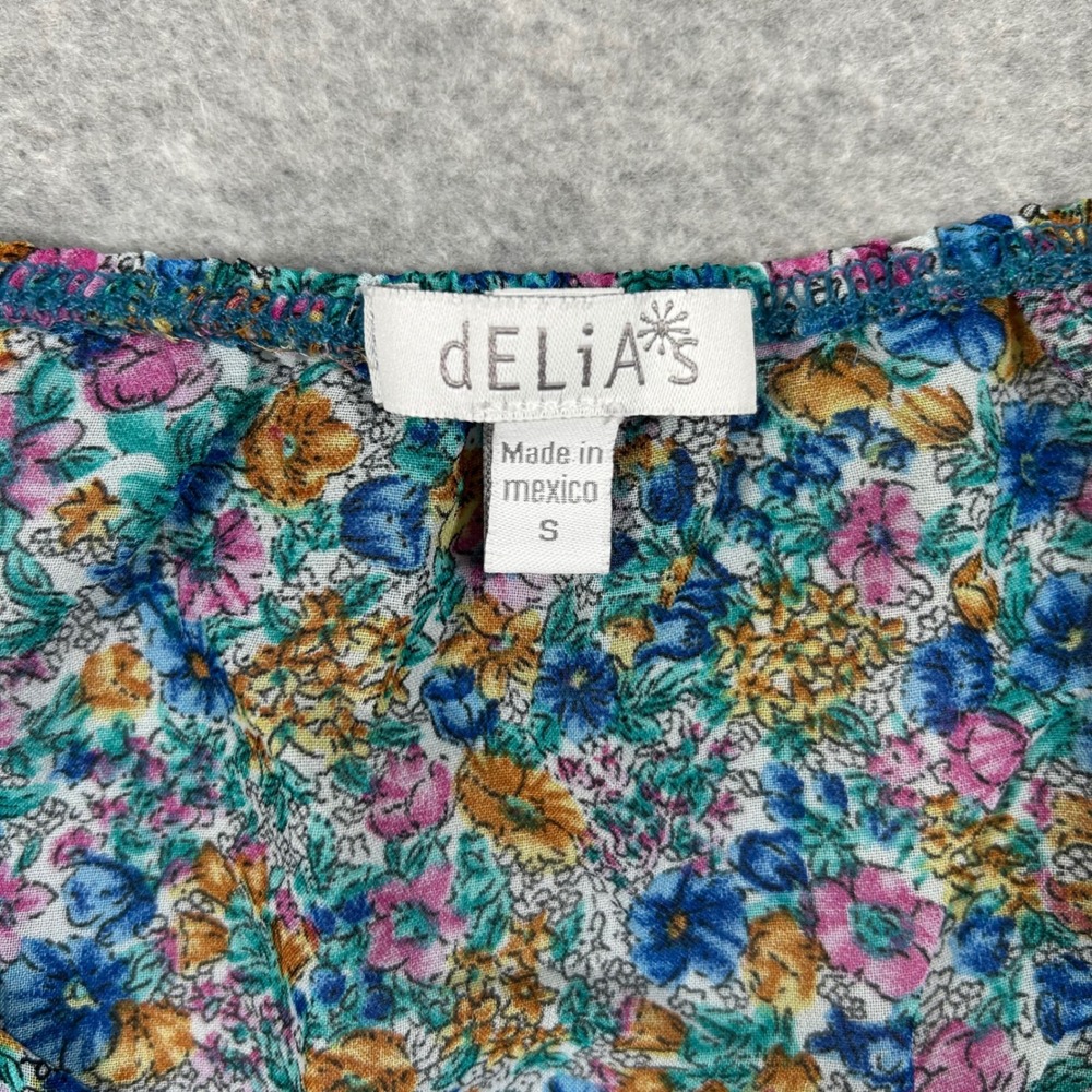dELiA*s Floral Cami Top Womens Small Blue Y2K Babydoll Boho‎ Lace Feminine - Picture 6 of 9